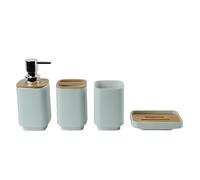 Hosoncovy Ensemble de 4 accessoires de salle de bain avec distributeur de lotion, gobelet à gargarisme, porte-savon, porte-brosse à dents et porte-dentifrice, ensemble de contenants de salle de bain