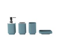 Hosoncovy - Ensemble de 4 accessoires de salle de bain avec distributeur de savon, tasse de bain, porte-savon, porte-brosse à dents et porte-pâte à dents (Blu Morandi)