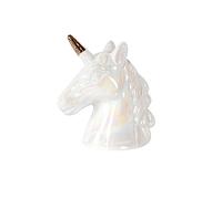 Hosoncovy Tirelire licorne en céramique pour chambre d'enfant - Cadeau d'anniversaire (blanc)