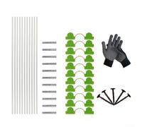Hosrivae Arceaux de soutien de jardin flexibles en fibre de verre avec clips de raccordement, piquets de terre pour parterres surélevés - Tiges de 43 cm - Tunnel antirouille pour plantes - Pour