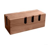 Hosrivae Boîte de gestion de câbles en bois, centre en bois pour ranger et trier les fils, organiseur de bureau, élimination de l'encombrement des cordons (noyer)