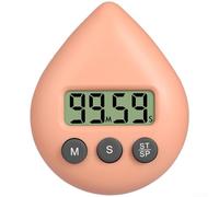 Hosrivae Creative Drop Minuteur électronique magnétique 99 min pour étudiant, compte à rebours portable en ABS avec ventouse, blanc (orange)