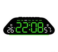 Hosrivae Grand réveil numérique LED avec moniteur de température intérieure et d'humidité - Horloge de table électronique avec luminosité réglable - Affichage du jour de la semaine et alarme