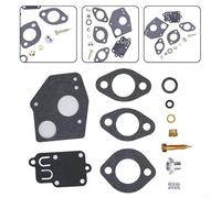 Hosrivae Kit de réparation de carburateur 12 pièces pour moteurs de tondeuse à gazon - Kit de reconstruction métallique compatible avec les modèles 494624 et 495606 - Avec joints, jets, aiguilles