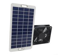 Hosrivae Kit de ventilation solaire résistant aux intempéries 30 W 6 V monocristallin pour panneau, grille noire, dispositif de refroidissement miniature pour serre camping-car camping