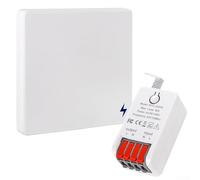 Hosrivae Kit d'interrupteurs sans fil 86 panneaux muraux, télécommande longue portée pour la maison et le bureau, relais 16 A, ventilateurs, AC, aucun câblage nécessaire (blanc) (1 interrupteur et 1