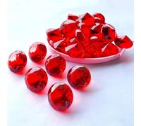 Hosrivae Lot de 100 fausses pierres précieuses en forme de coffre au trésor, 20 mm, décorations de fête de pirate, accessoires de mariage, accessoires de sacs à friandises, couleurs mélangées (rouge)