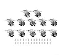 Hosrivae Lot de 14 roulettes pivotantes silencieuses de 2,5 cm pour meubles, mobilité à 360 degrés, roulettes en polypropylène avec vis, chariots, capacité de 15 kg