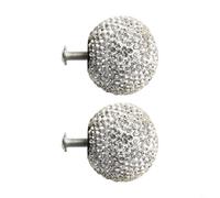 Hosrivae Lot de 2 poignées de tiroir à paillettes avec vis et vis de 30 mm de diamètre (blanc)