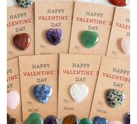 Hosrivae Lot de 24 cartes de Saint-Valentin avec cristaux en forme de cœur, cartes de vœux colorées en acrylique pour garçons et filles, échange en salle de adeaux de fête et d'école, 12,5 x