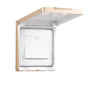Hosrivae Lot de 4 caches de prise d'interrupteur - Blanc - Type 86 - Boîtier de protection fin - Pour intérieur et extérieur - Doré
