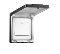 Hosrivae Lot de 4 caches de prise d'interrupteur - Blanc - Type 86 - Boîtier de protection fin - Pour intérieur et extérieur - Noir