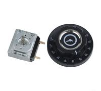Hosrivae Minuteur mécanique pour micro-ondes, 30-120 min, bouton de sonnette, métal, argenté, noir, 250 V, 16 A, minuterie de rechange pour four de cuisine (120 minutes)