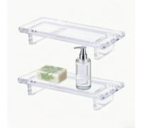 Hosrivae Plateau de comptoir de salle de bain en acrylique de 21,8 x 9,1 cm, porte-savon et organisateur de coiffeuse, comptoir de cuisine, boîte de rangement élégante pour décoration d'intérieur
