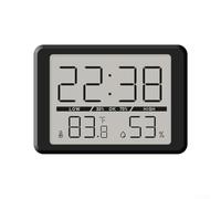 Hosrivae Réveil numérique avec humidité et support magnétique à ventouse pour réfrigérateur ou appartement, mini horloge murale/table/horloge murale Noir/blanc