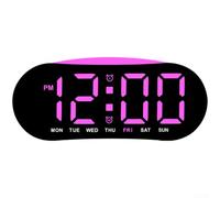 Hosrivae Réveil numérique LED avec affichage du jour et de la température, double alarme, horloge de chevet moderne, électronique mince pour chambre à coucher, bureau, plusieurs couleurs (C)