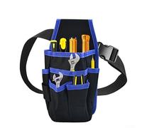 Hosrivae Sac multifonction pour électriciens amateurs de boucles - Ceinture robuste avec pochette de taille en tissu - 15 poches de rangement pour marteau - Oxford réglable (25 x 13 cm) - Bleu