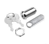 Hosrivae Serrure à came en métal pour armoire, tiroir, casier, boîte aux lettres, 16/20/25/30 mm, serrure cylindrique avec 2 clés, 90 degrés pour portes en bois, métal, verre et armoires à outils (30