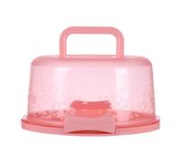 Hosrivae Support de gâteau rond avec couvercle dôme et poignée de 20,3 cm - Avec récipient de transport avec serrure de boîte - Support à gâteau portable pour (rose)