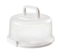 Hosrivae Support de transport de gâteau rond avec couvercle en dôme et poignée de 20,3 cm - Boîte de rangement mobile pour gâteaux avec fermeture à pression - Blanc
