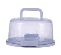 Hosrivae Support de transport de pâtisserie rond mobile avec verrou en dôme et couvercle à pression pour fêtes et poignée - 20,3 cm - Bleu