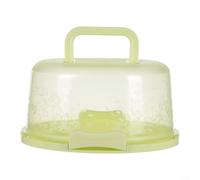 Hosrivae Support de transport rond à clipser avec couvercle dôme et poignée pour 8 boîtes de rangement de gâteaux - Support de cuisson léger avec serrure à gâteau (vert)