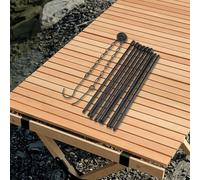 Hosrivae Trépied compact en alliage à suspendre pour pique-nique, résistant à la rouille, hauteur pour poids plume, réglable en aluminium noir/argent pour grille de cuisine en plein air camping (IS