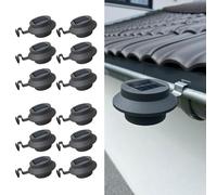 Hossi's Wholesale Lampes solaires de gouttière | RAL 7016 anthracite | Lampes solaires de gouttière pour l'extérieur | Lampe solaire de gouttière blanc chaud (anthracite, 12 pièces)