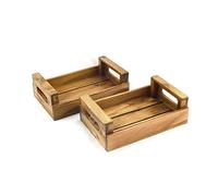 Hostelnovo - Lot de 2 pains en bois naturel vieilli pour table - Produit durable et de proximité, fabriqué en Espagne - 20,5 x 13 x 6,5 cm - 2 unités