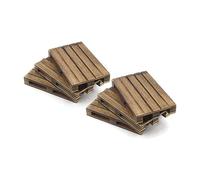 HostelNovo - Lot de 6 mini palettes en bois naturel vieilli - Fabriquées en Espagne - Idéales pour décoration et dessous de verre - Dimensions 12 x 8 x 2,2 cm