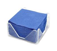 Hostelnovo - Porte-serviettes cocktail en méthacrylate transparent - 10 x 10 cm - Comprend 50 serviettes bleues
