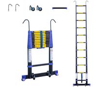 HOSTRÖM Echelle telescopique 3,2m TELESCOVA10+, Aluminium, Pliable, Extensible, Multi-Fonction, H Travail Max 4,1m, Crochets Amovibles, Garantie 5ans