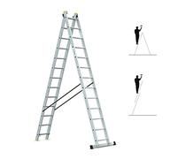 HOSTRÖM Echelle Transformable 2 Plans StablePro 2x13 marches Aluminium Extensible coulissante, 3 Positions, Hauteur Travail Max 6,55m, Garantie 5 Ans