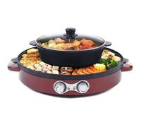Hot Pot Barbecue 2 en 1 Multifonction - Double Séparation Grill Électrique Sans Fumée