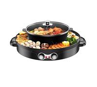 Hot Pot électrique 2200 W, 2 en 1, multifonction, avec plaque de cuisson amovible, double réglage de la température, intérieur coréen, barbecue thaïlandais