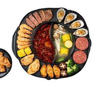 Hot-pot électrique, puissance de 4000W, contrôle de température double, adapté pour 5 à 6 personnes, revêtement antiadhésif, tension 220V