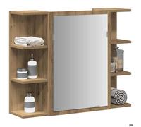 HOT SALE*Armoire à miroir de salle de bain,CLARENCE,60 kg capacité,Placard Mural, chêne artisanal 80x20,5x64 cm - M395708