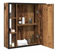 HOT SALE*Armoire à miroir de salle de bain,CLARENCE,60 kg capacité,Placard Mural, vieux bois bois d'ingénierie - M341069