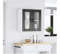 Hot Sale®Armoire/Cabinet/Placard - SARAZYJ - meuble de cuisine - Fixation murale - avec porte en verre Lucca noir - S7881444