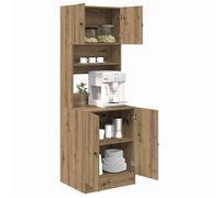 Hot Sale®Buffet de cuisine (2 pcs) Armoire/Vitrine/Placard - SOLOMON - meuble de cuisine - Fixation sur pied - Chêne artisanal 60x