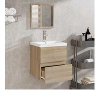 HOT SALE*Cabinet à miroir de bain,CLARENCE,60 kg capacité,Placard Mural, chêne sonoma bois d'ingénierie - M777286