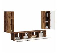 HOT SALE®Jeu de meuble TV mural 4 pcs,banc TV, meuble hifi,vidaxl,TABLE TV, - Bois Ancien - Bois d'ingénierie - M5140238