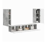 HOT SALE®Jeu de meuble TV mural 4 pcs,banc TV, meuble hifi,vidaxl,TABLE TV, Gris béton - Bois d'ingénierie - M7334371