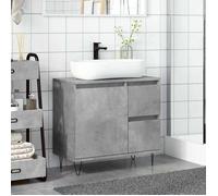 HOT SALE*Meuble de Lavabo de Salle de Bain, Cabinet Sous évier,JILL'S, gris béton 65x33x60 cm - M285404