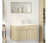 HOT SALE*Meuble-lavabo de Salle de Bain, Cabinet Sous évier,JILL'S, Meuble WC, chêne sonoma bois d'ingénierie - M921576