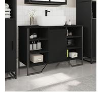 HOT SALE*Meuble-lavabo de Salle de Bain, Cabinet Sous évier,JILL'S, Meuble WC, noir 91x35x60 cm - M238243