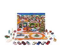 Hot Wheels Calendrier De L’Avent avec 8 Voitures Et 16 Accessoires sur Le Thème De L’Hiver Plus Tapis De Jeu, Jouet Enfant, Dès 3 Ans, HKL74