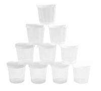 Hotaden 10pcs Mesure des gobelets en Plastique Mesureur 30ml Blanc Couvercles Cap Clair récipient de Mesure Jug