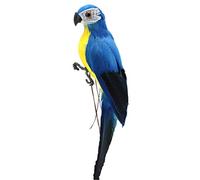 Hotaden 1pc 45cm Main Simulation Perroquet Plume Pelouse Figurine Ornement Animal Oiseau Jardin Oiseau Prop Décoration