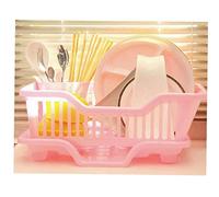 Hotaden Cuisine évier Environnement en Plastique égouttoir Set Porte-Linge Rack Panier Organisateur Plateau 1pc (Rose)